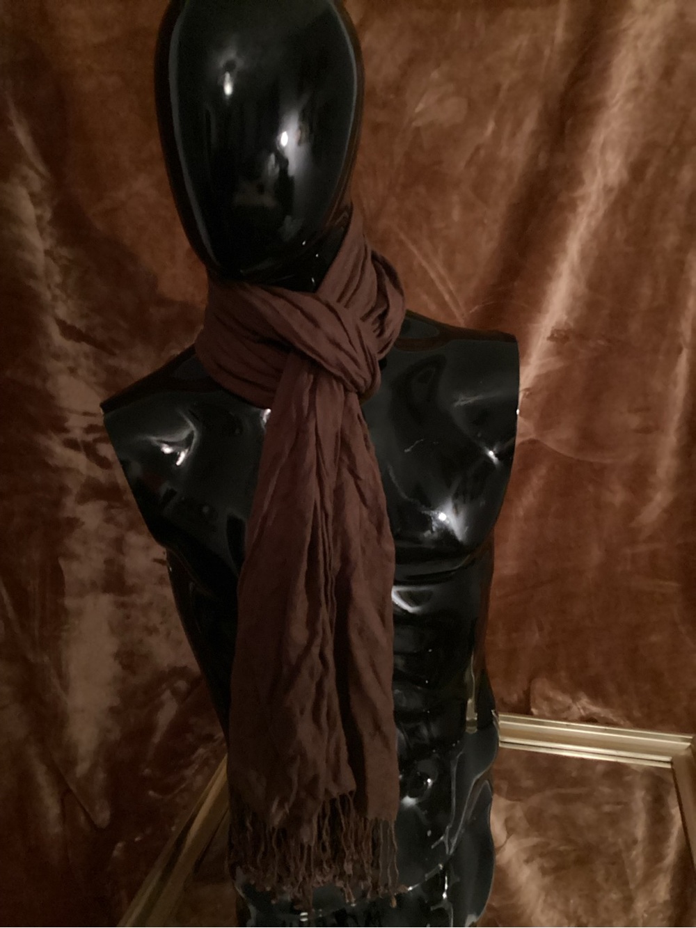 Chocolate Brown Lightweight Crinkle Scarf
